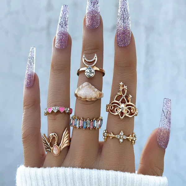 Crystal Princess Ring Set