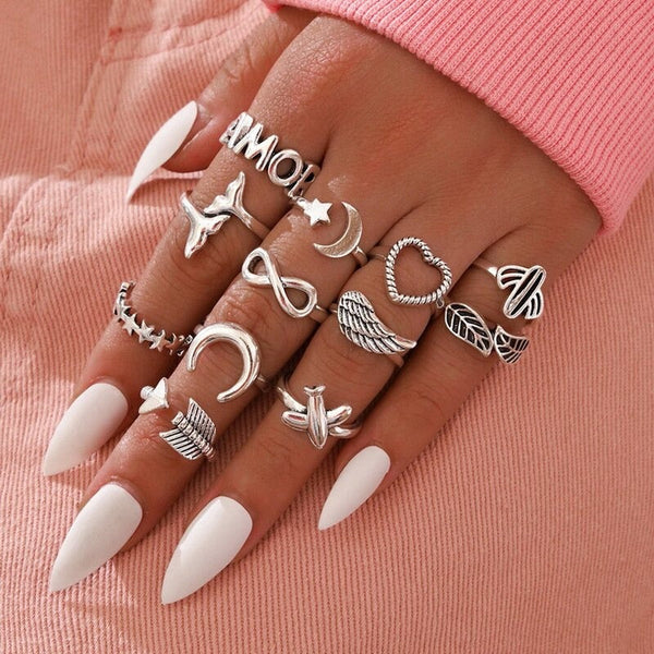 Angel Wings Ring Set