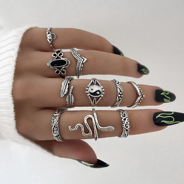 Yin & Yang Ring Set