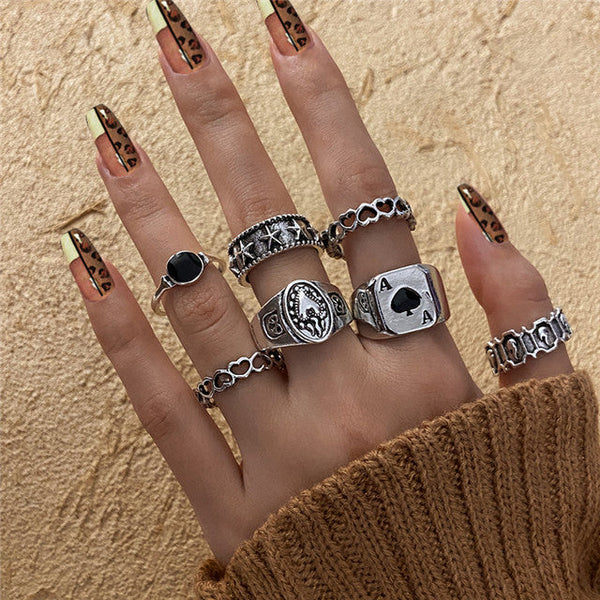 Black Ace Ring Set